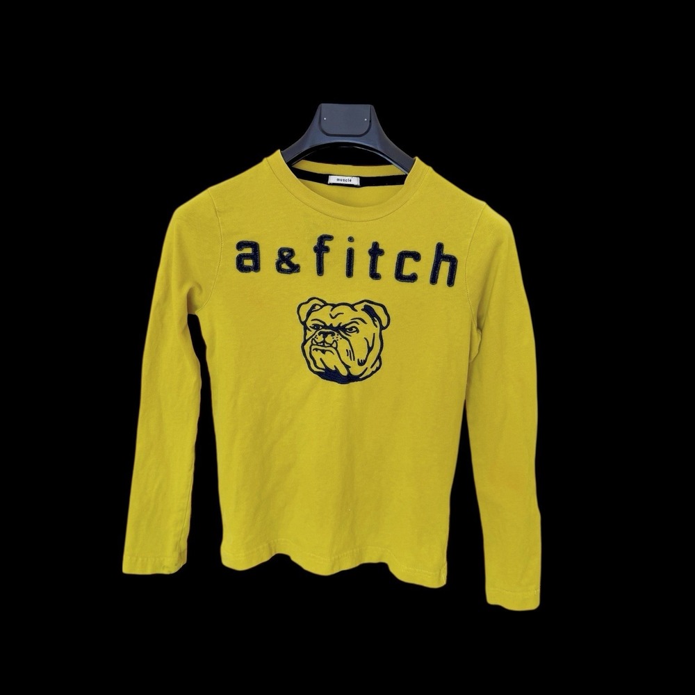 Y2K Abercrombie & Fitch Babydoll Long Sleeve Mustard Shirt Sz XS/XXS Youth XL